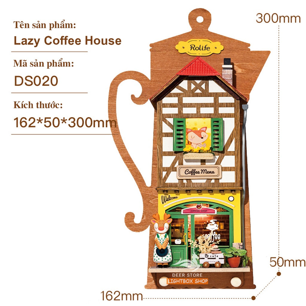 [Bản Tiếng Anh] Bộ trang trí treo tường Robotime DIY bằng gỗ | Mô hình tự lắp. Có đèn led. Quà tặng ý nghĩa | DS019