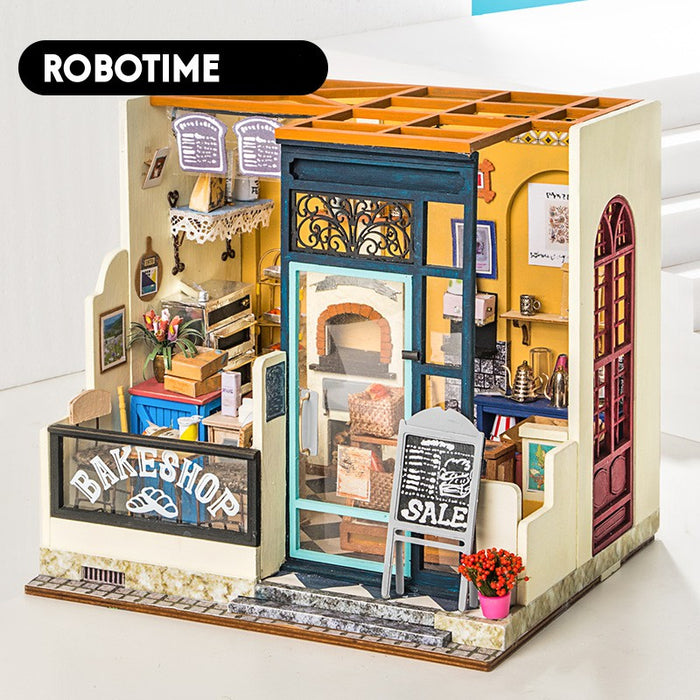 Mô hình nhà búp bê Robotime - Cửa hàng Bánh - Tặng Dụng cụ và keo dán - Mã DG143