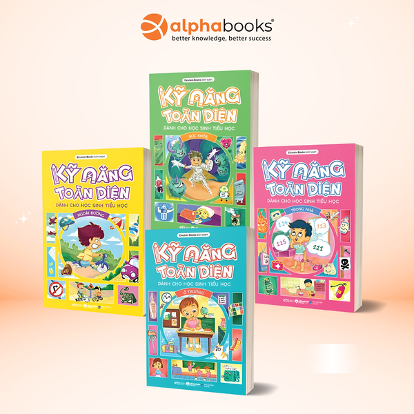 Bộ 4 Cuốn Sách Kỹ Năng Toàn Diện Dành Cho Học Sinh Tiểu Học (Ở Trường - Trong Nhà - Ngoài Đường - Sức Khỏe) - Einstein Books - Alpha Books