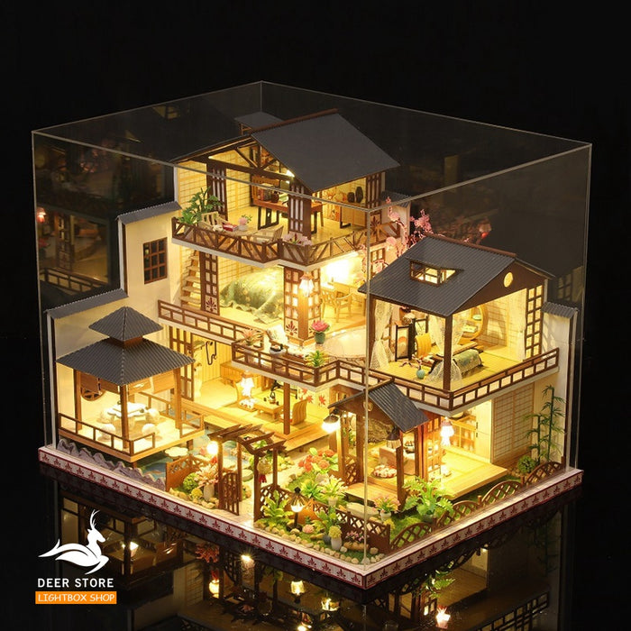 Nhà búp bê Biệt thự tự làm bằng gỗ | TẶNG  DỤNG CỤ + 3 BÌNH KEO + CÓT NHẠC. Nhà gỗ mini DIY | P008