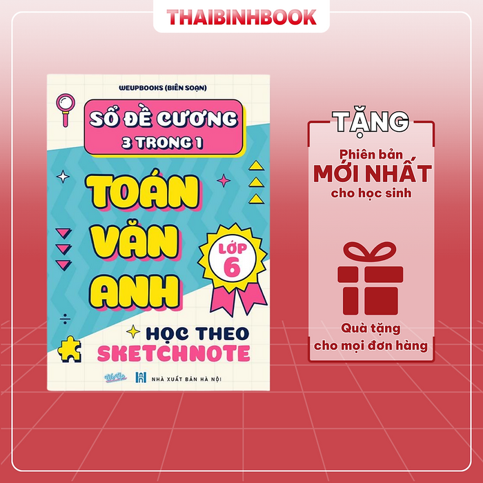 Sách Sổ Đề Cương 3 Trong 1 Toán Văn Anh 6 (Sketchnote)