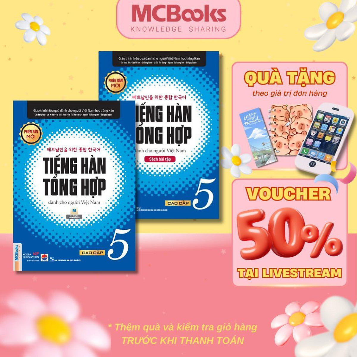 Sách - Tiếng Hàn Tổng Hợp Dành Cho Người Việt Nam - Cao Cấp 5 - Sách Bài Học + Bài Tập - Bản Đen Trắng - Mcbooks