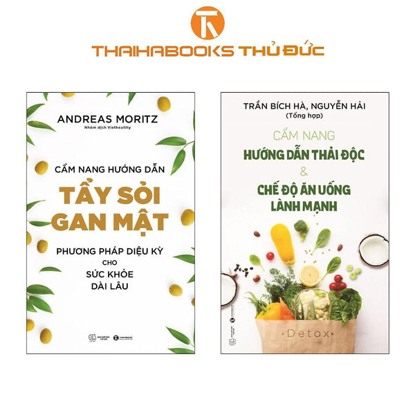 Sách - Bộ 2 Cuốn Cẩm Nang Hướng Dẫn Tẩy Sỏi Gan Mật + Hướng Dẫn Thải Độc Và Chế Độ Ăn Uống - Thái Hà Books