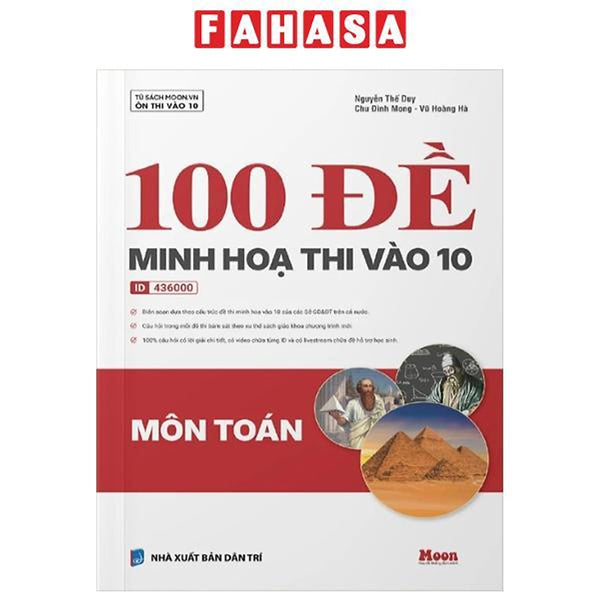 Sách - 100 Đề Minh Họa Thi Vào 10 - Môn Toán