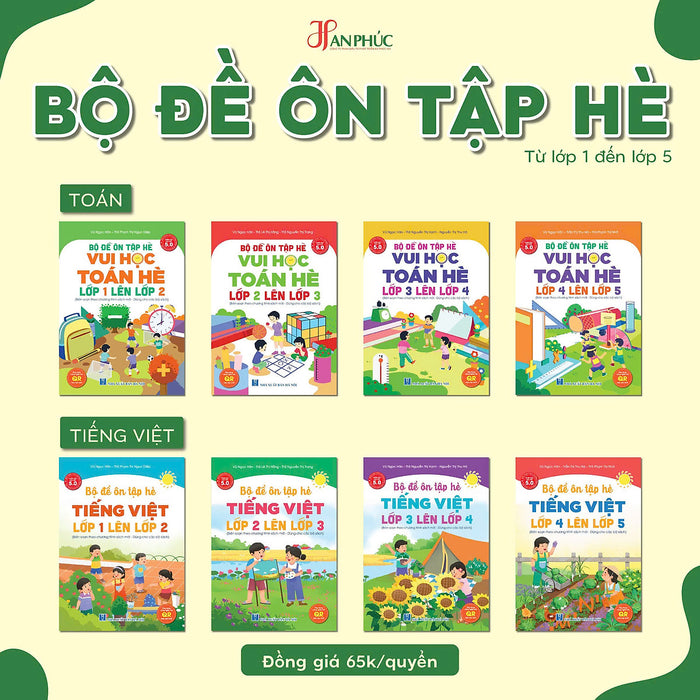Sách - Bộ Đề Ôn Tập Hè Tiếng Việt Và Bộ Đề Ôn Tập Hè Vui Học Toán Hè (Lớp 1.2.3.4.5) Tùy Chọn