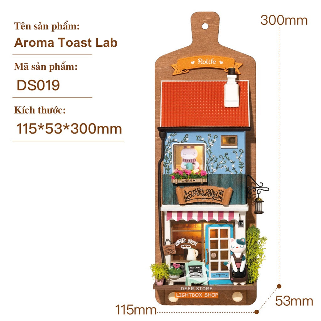 [Bản Tiếng Anh] Bộ trang trí treo tường Robotime DIY bằng gỗ | Mô hình tự lắp. Có đèn led. Quà tặng ý nghĩa | DS019
