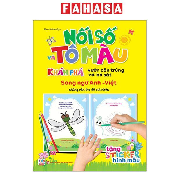 Sách - Nối Số Và Tô Màu - Khám Phá Vườn Côn Trùng Và Bò Sát - Song Ngữ Anh-Việt