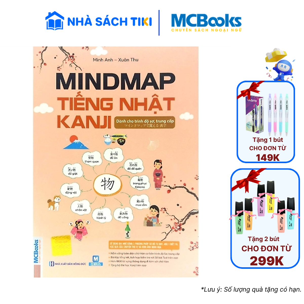 Sách Mindmap Kanji Tiếng Nhật – Dành Cho Trình Độ Sơ, Trung Cấp - Học Kèm App