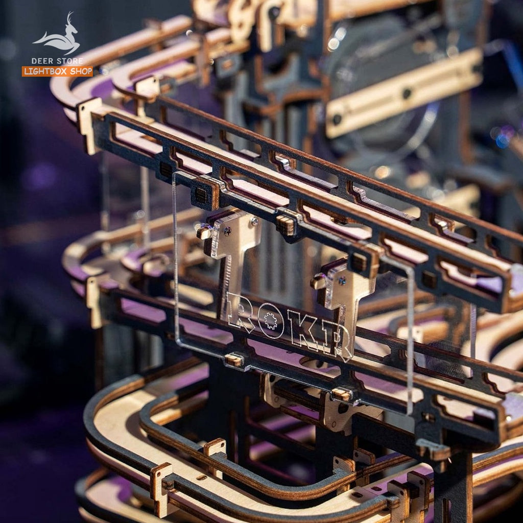 [Bản Tiếng Anh] Mô hình ROKR Cơ động học Robotime. Đồ chơi Lắp ráp bằng gỗ 3D Marble Night City LGA01 Marble Run.