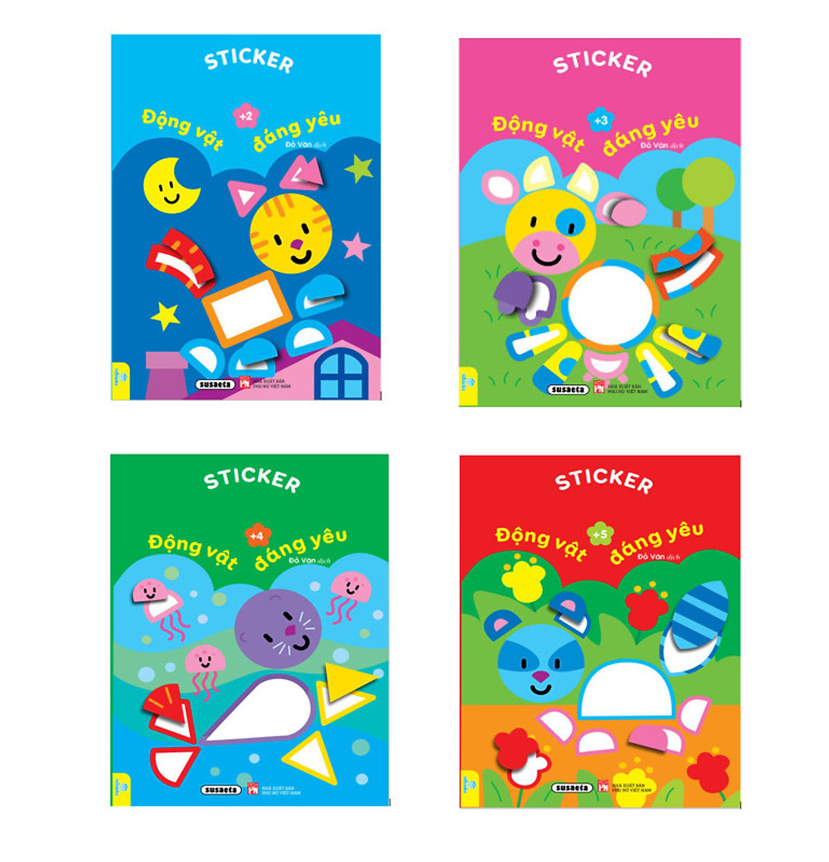 Sách - Conbo 4 Cuốn Sticker Động Vật Đáng Yêu - Dành Cho Bé 2-5 Tuổi - Ndbooks