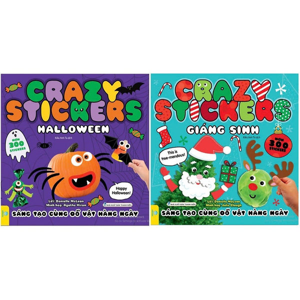 Sách - Crazy Stickers - Sáng Tạo Cùng Đồ Vật Hàng Ngày (Hơn 300 Stickers) - Ndbooks