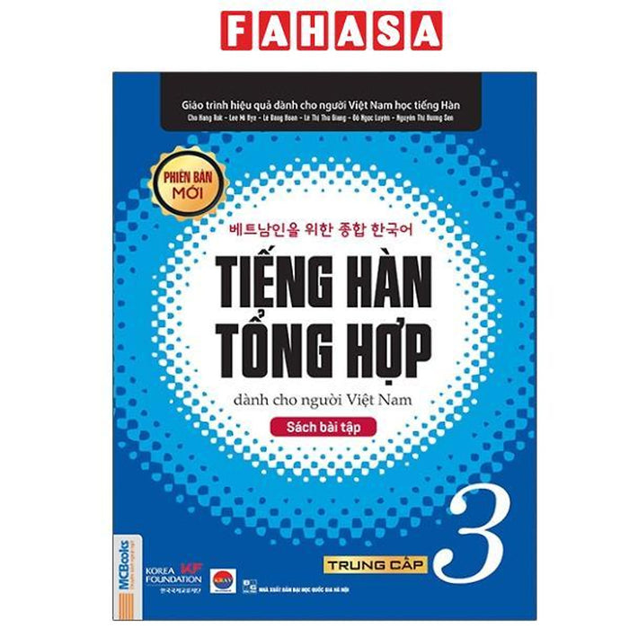 Sách - Giáo Trình Tiếng Hàn Tổng Hợp Dành Cho Người Việt Nam - Trung Cấp 3 - Sách Bài Tập (Tái Bản 2025)