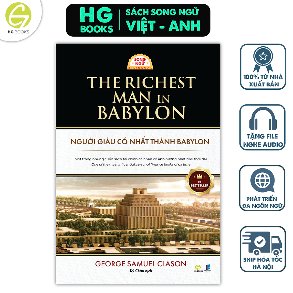 Sách Song Ngữ Việt-Anh Đắc Nhân Tâm - Quẳng Gánh Lo - Babylon: Bộ 3 Cuốn Sách Kinh Điển Phát Triển Bản Thân