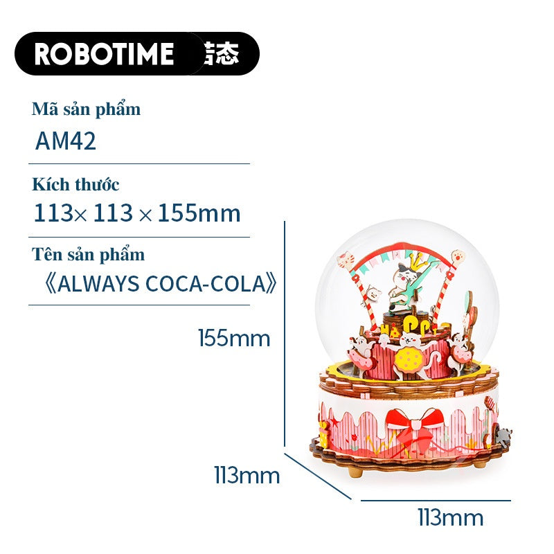 [BẢN QUỐC TẾ TIẾNG ANH] Mô hình Hộp âm nhạc - Đồ chơi lắp ráp bằng gỗ 3D - Robotime DIY Music Box AM41 - AM45