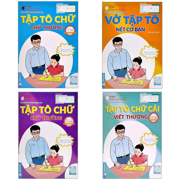 Sách - Chuẩn Bị Cho Bé Vào Lớp 1 - Vở Tập Tô - Dành Cho 5-6 Tuổi - Bộ 4 Cuốn