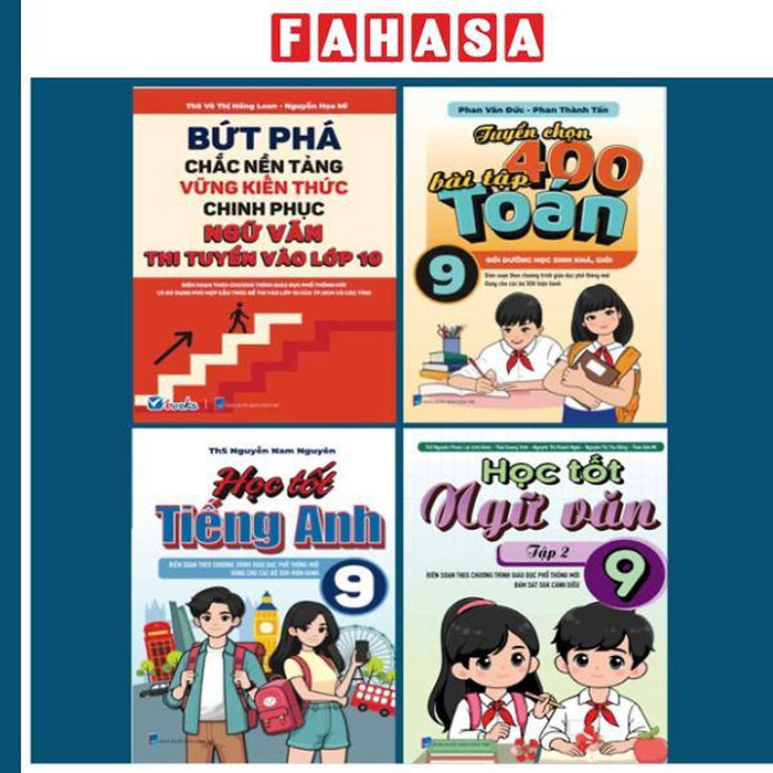 Sách - Bộ Sách Cẩm Nang Ôn Tập-Thi Tuyển Vào Lớp 10 - Môn Ngữ Văn + Toán + Tiếng Anh (Bộ 4 Cuốn)