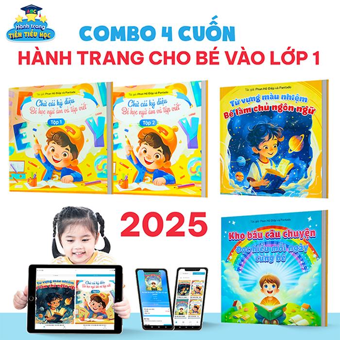Combo Sách Chữ Cái Kỳ Diệu, Từ Vựng Màu Nhiệm Và Kho Báu Câu Chuyện Có App Bài Giảng Cho Bé Sẵn Sàng Bước Vào Lớp 1