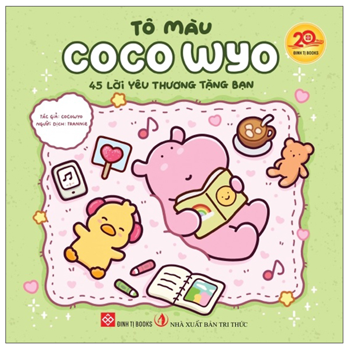 Sách Tô Màu Coco Wyo - 45 Lời Yêu Thương Tặng Bạn