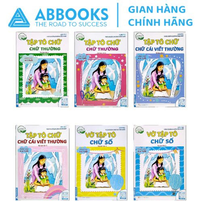 Sách - Tủ Sách Chồi Non Chăm Học - Vở Ô Ly Tập Tô Chữ - Bộ 6 Cuốn