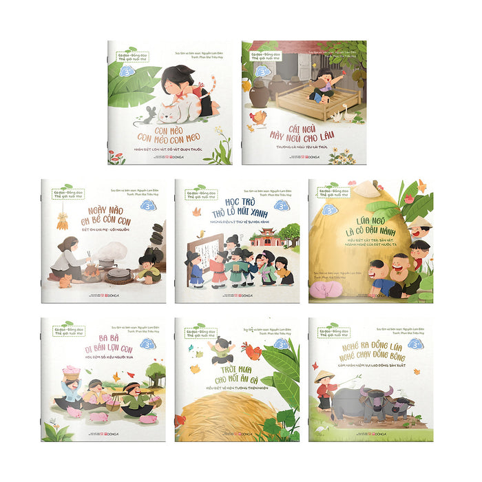 (Bộ 8 Tập) Ca Dao - Đồng Dao - Thế Giới Tuổi Thơ – Nguyễn Lam Điền - Phan Mai Triều Huy Minh Họa – Nxb Đại Học Sư Phạm - Đông A