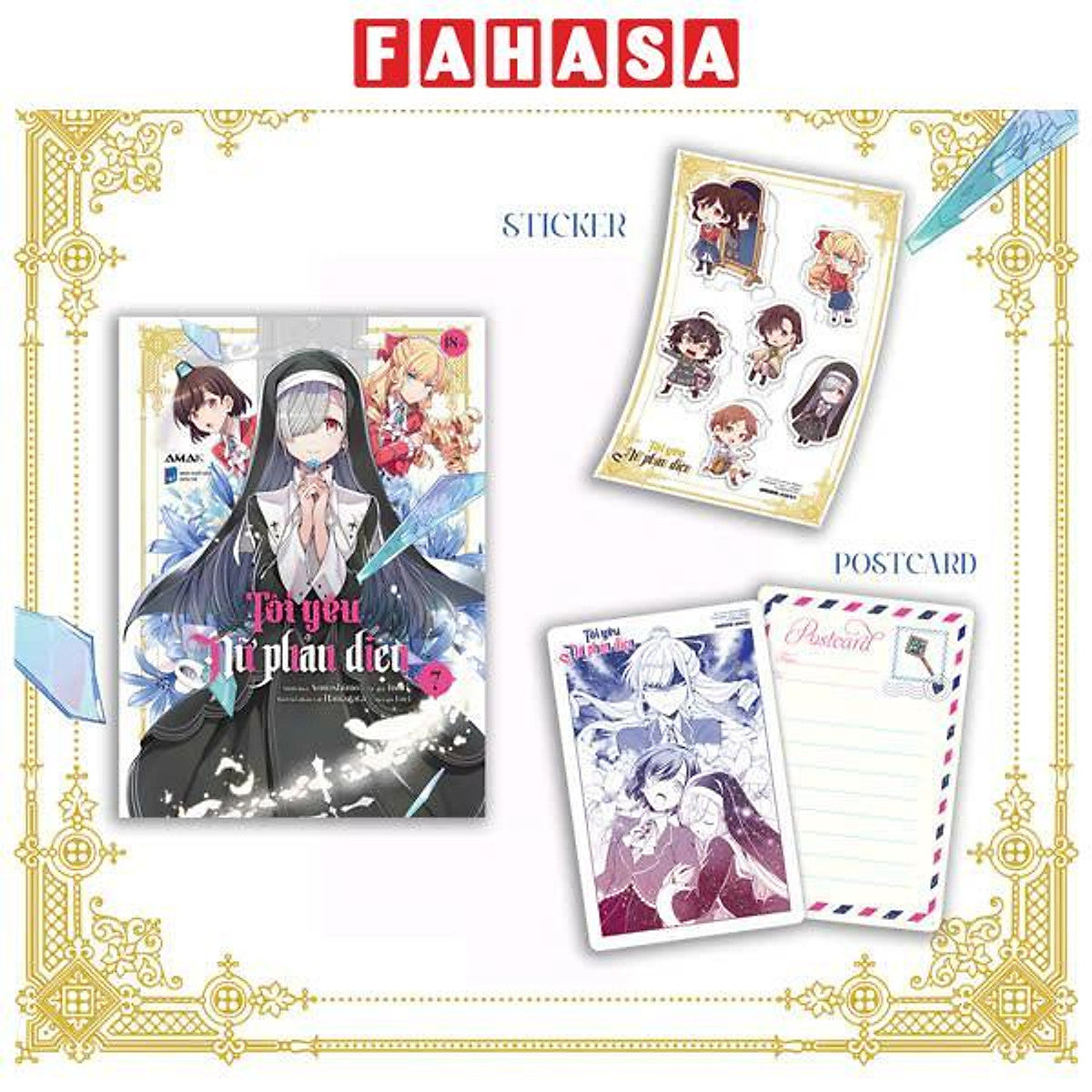 Sách - [Manga] Tôi Yêu Nữ Phản Diện - Tập 7 - Tặng Kèm Postcard + Sticker