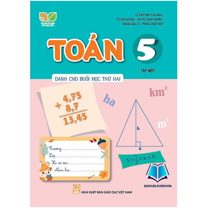 Sách - Toán 5 - Tập 1 ( Dành Cho Buổi Học Thứ 2 ) (Kết Nối Tri Thức)