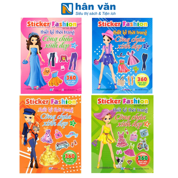 Sách - Sticker Fashion - Thiết Kế Thời Trang Công Chúa Xinh Đẹp - Tập 1 Đến Tập 4
