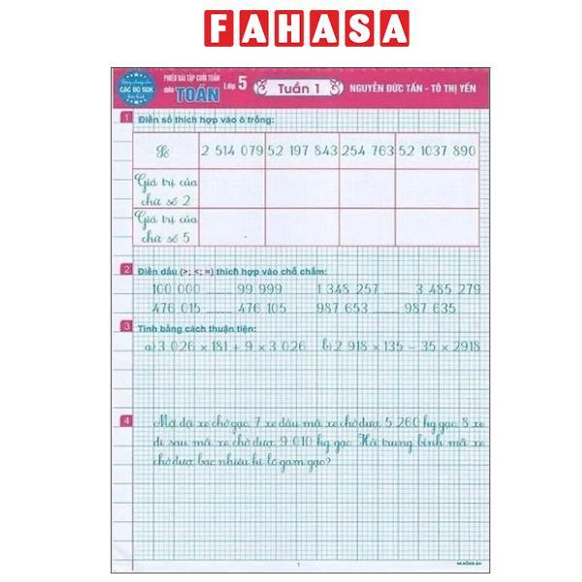 Sách - Phiếu Bài Tập Cuối Tuần Môn Toán Lớp 5