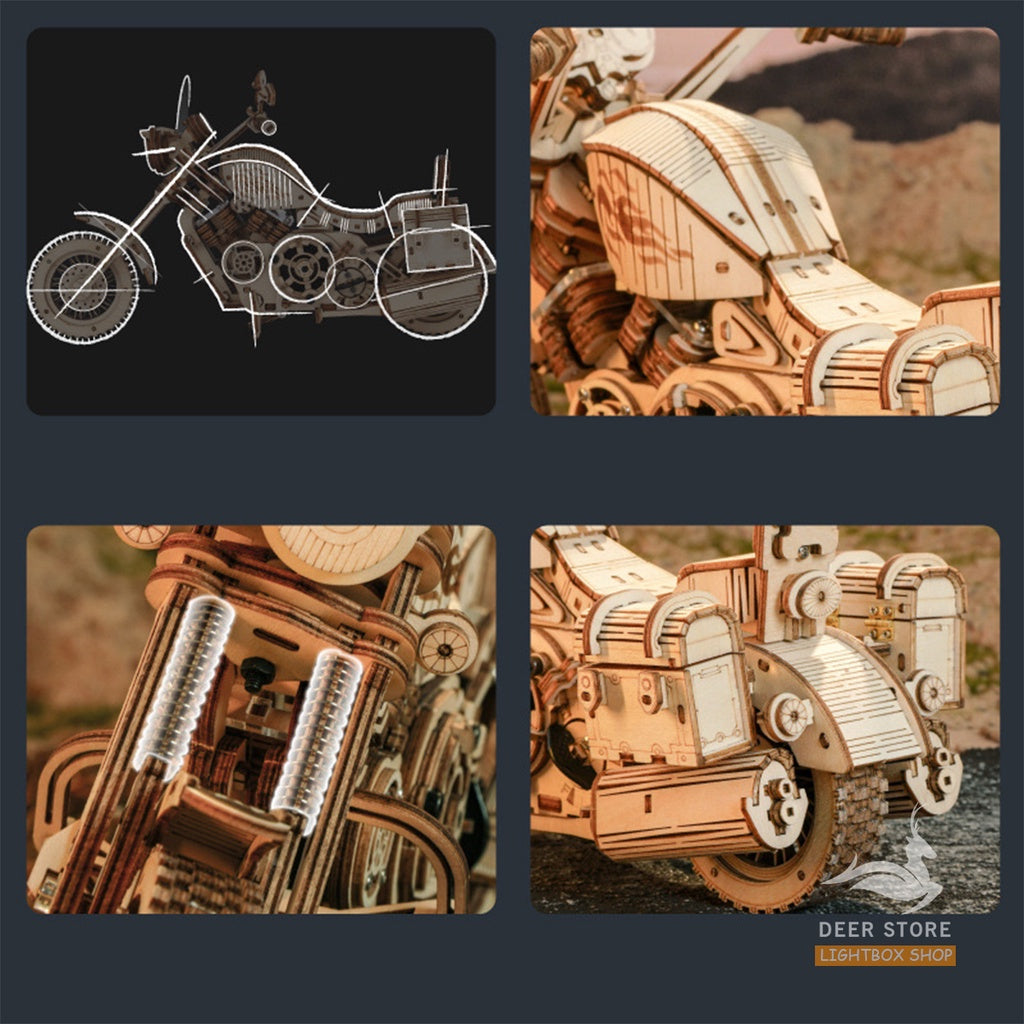 [Bản Quốc Tế] Mô hình tự làm Xe Motorcycle Robotime | Đồ chơi lắp ráp gỗ 3D. ROKR LK504