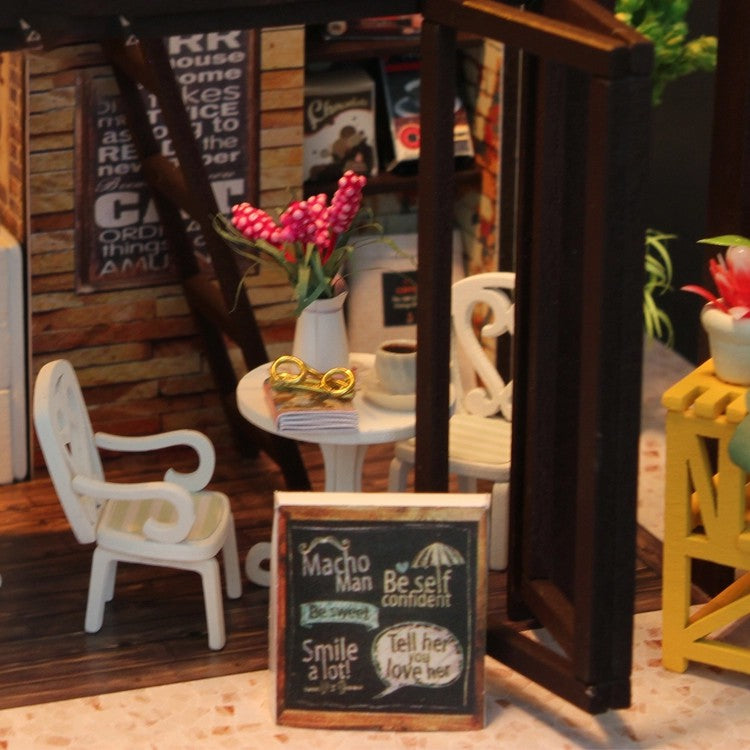 Mô hình nhà búp bê bằng gỗ tự lắp ráp. Đầy đủ nội thất - Tặng Dụng cụ và keo dán HONGDA M027