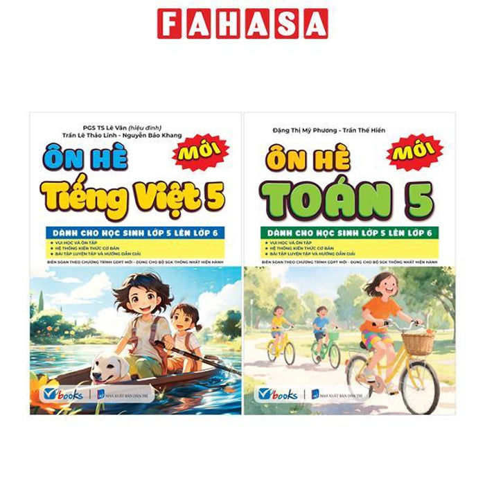 Sách - Bộ Sách Ôn Hè Toán-Tiếng Việt 5 - Dành Cho Học Sinh Lớp 5 Lên Lớp 6 (Bộ 2 Cuốn)