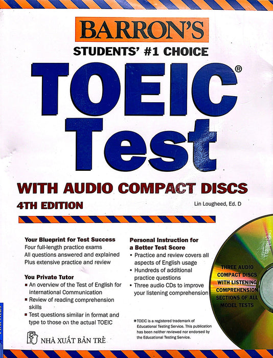 Sách - Barron'S Toeic Test (Sách + 3Cd) (4Th Edition)