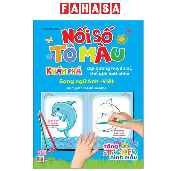 Sách - Nối Số Và Tô Màu - Khám Phá Đại Dương Huyền Bí , Thế Giới Loài Chim - Song Ngữ Anh-Việt