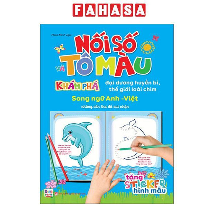 Sách - Nối Số Và Tô Màu - Khám Phá Đại Dương Huyền Bí , Thế Giới Loài Chim - Song Ngữ Anh-Việt