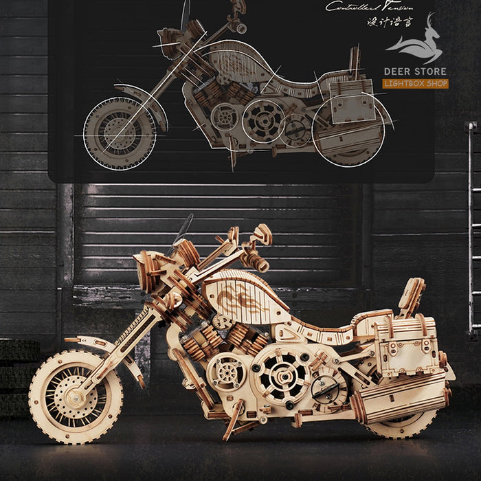 [Bản Quốc Tế] Mô hình tự làm Xe Motorcycle Robotime | Đồ chơi lắp ráp gỗ 3D. ROKR LK504