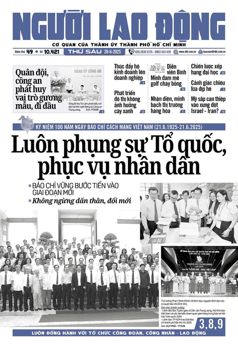 Nhật Báo Người Lao Động Từ Ngày 16-06-2025 Đến 22-06-2025