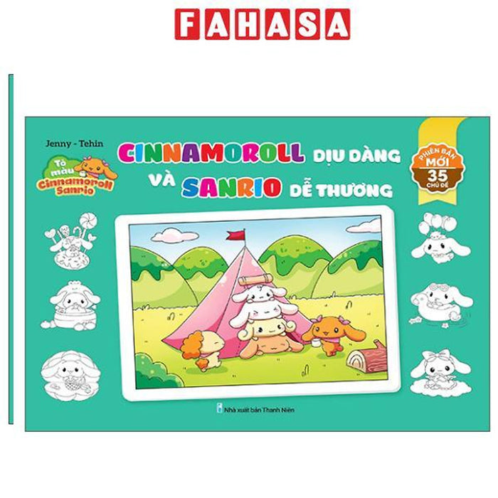 Sách - Tô Màu Cinnamoroll Sanrino - Cinnamoroll Dịu Dàng Và Sanrino Dễ Thương