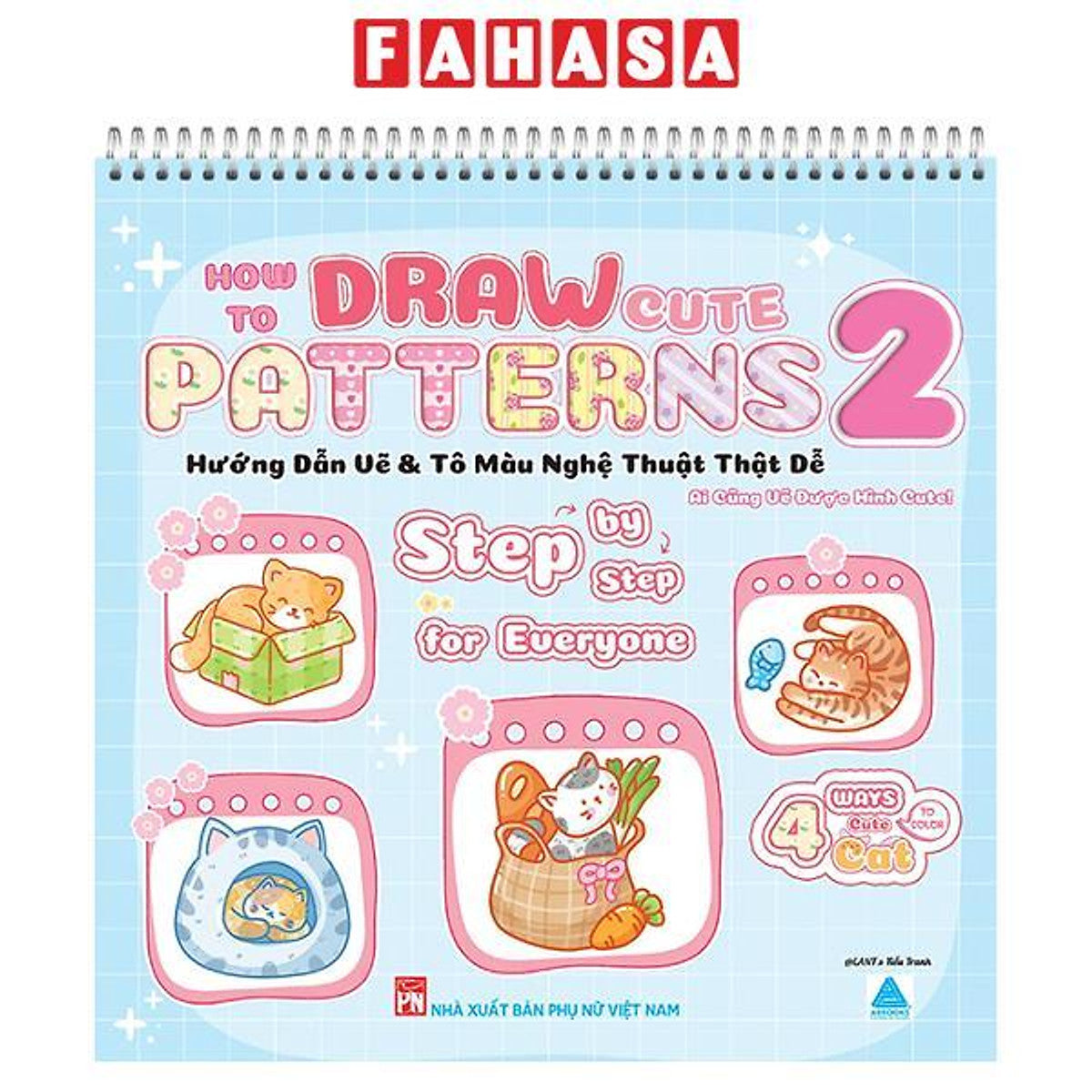 Sách - How To Draw Cute Patterns 2 - Hướng Dẫn Vẽ & Tô Màu Nghệ Thuật Thật Dễ Step-By-Step For Everyone — Ai Cũng Vẽ Được Hình Cute