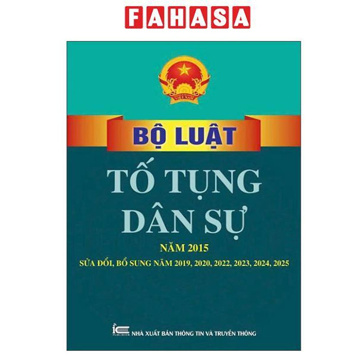 Sách - Bộ Luật Tố Tụng Dân Sự Năm 2015 (Sửa Đổi, Bổ Sung Năm 2019, 2020, 2022, 2023, 2024,2025)