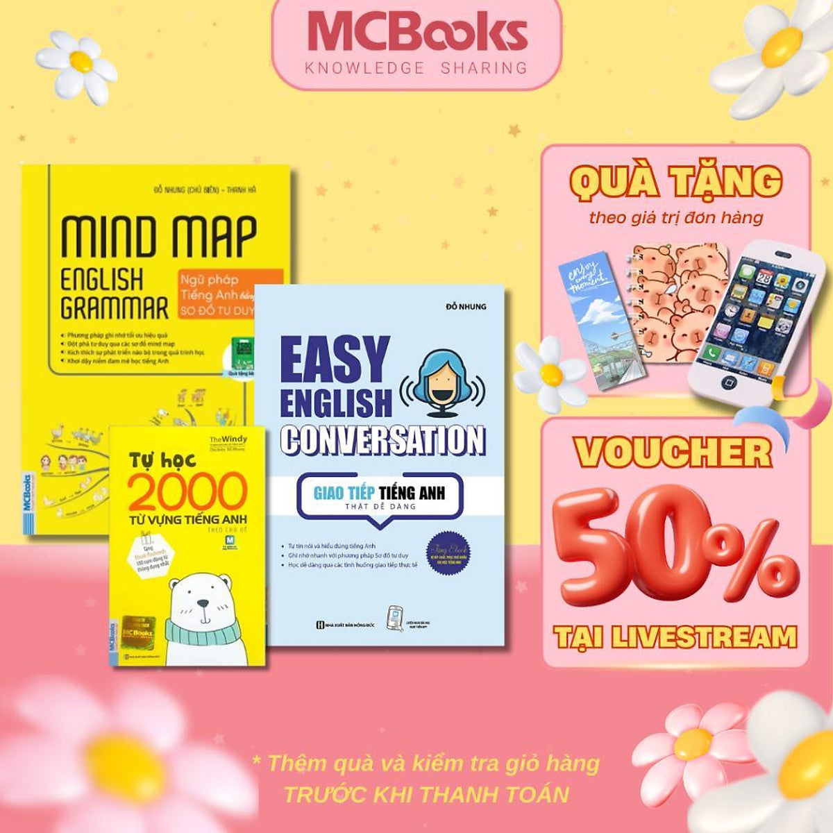 Sách - Ngữ Pháp Tiếng Anh Bằng Sơ Đồ Tư Duy Cho Người Học Căn Bản + Giao Tiếp Tiếng Anh Thật Dễ Dàng + Tự Học 2000 Từ Vựng Tiếng Anh Theo Chủ Đề - Combo 3 Cuốn - Mcbooks