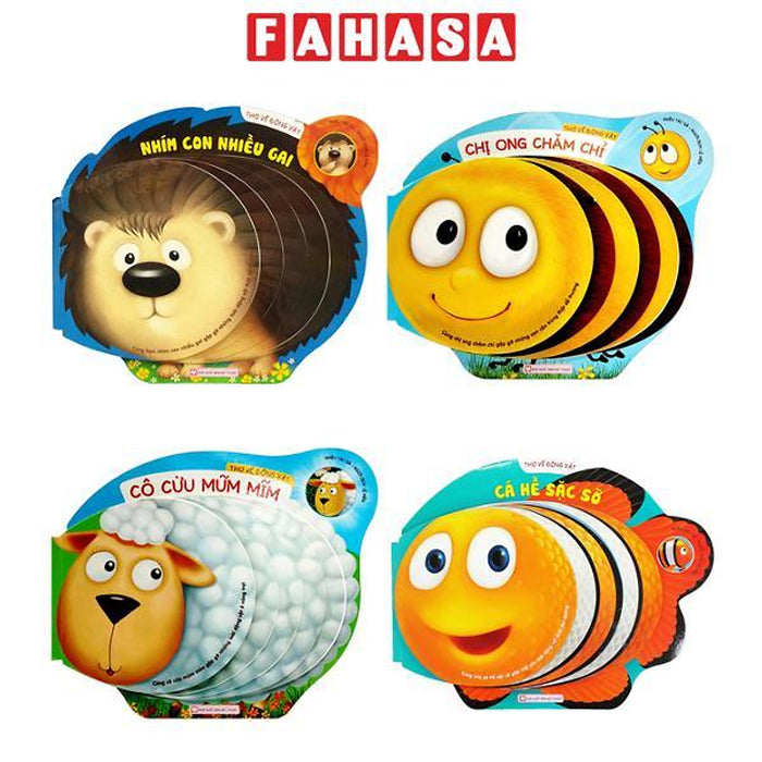 Sách - Bộ Sách Thơ Về Động Vật - Cá Hề Sặc Sỡ + Cô Cừu Mũm Mĩm + Chị Ong Chăm Chỉ + Nhím Con Nhiều Gai (Bộ 4 Cuốn)