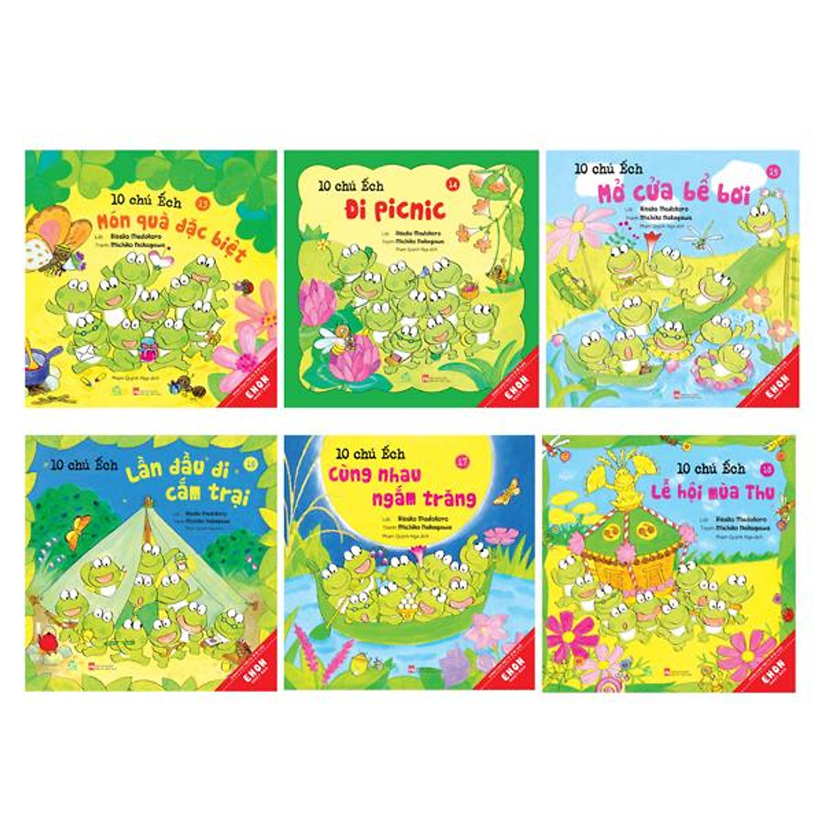 Sách - Bộ Sách Ehon Nhật Bản - 10 Chú Ếch - Phần 3 - Tập 13-18 (Bộ 6 Cuốn)