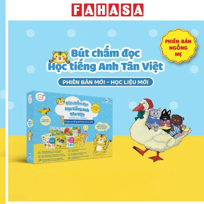 Sách - Bút Chấm Đọc-Học Tiếng Anh Tân Việt - Cô Gia Sư Tiếng Anh Bản Xứ Tại Nhà - Phiên Bản Ngỗng Mẹ (Dành Cho Trẻ Từ 0 Đến 6 Tuổi) - Tặng Sách Tỏa Sáng Trong Đêm - Chúc Ngủ Ngon Ông Già Noel