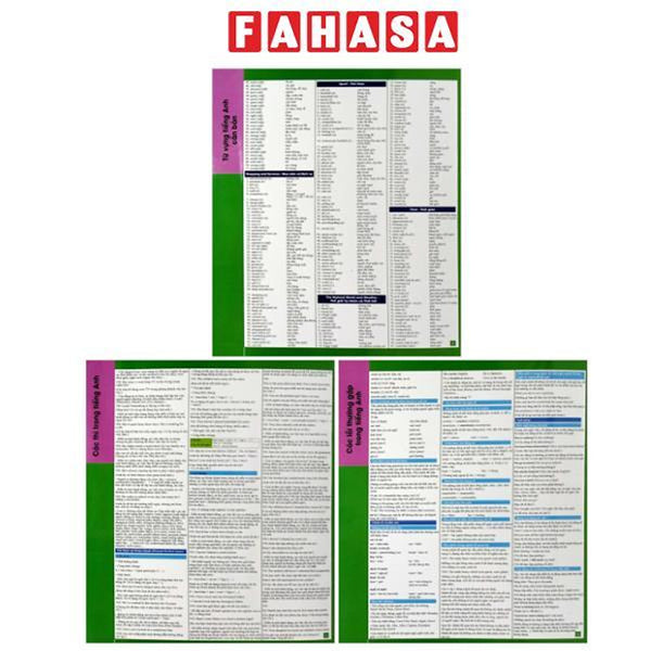 Sách - English For Eveyone - - Các Thì Trong Tiếng Anh + Từ Vựng Tiếng Anh Căn Bản + Các Lỗi Thường Gặp Trong Tiếng Anh (Bộ 3 Tờ)