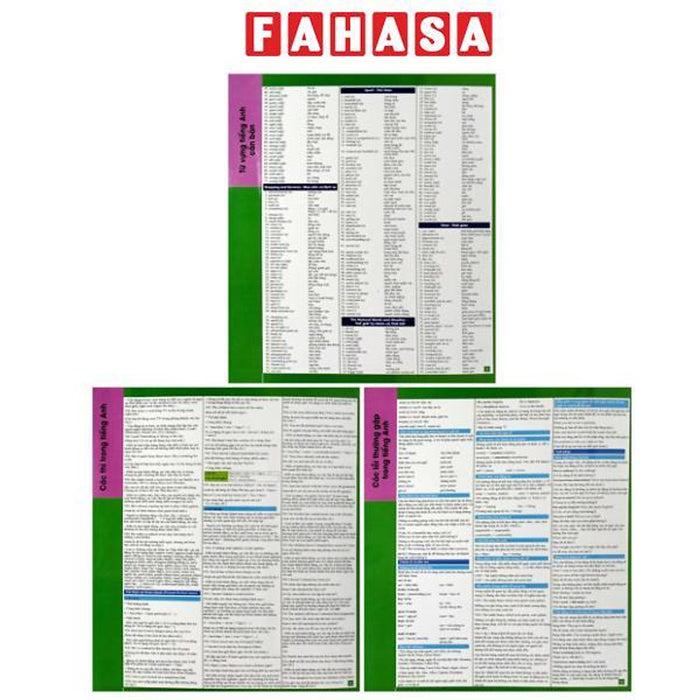 Sách - English For Eveyone - - Các Thì Trong Tiếng Anh + Từ Vựng Tiếng Anh Căn Bản + Các Lỗi Thường Gặp Trong Tiếng Anh (Bộ 3 Tờ)