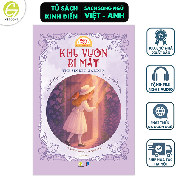 Sách Khu Vườn Bí Mật – Tác Phẩm Thiếu Nhi Kinh Điển Của Frances Hodgson Burnett - Song Ngữ Việt – Anh - Kèm File Audio