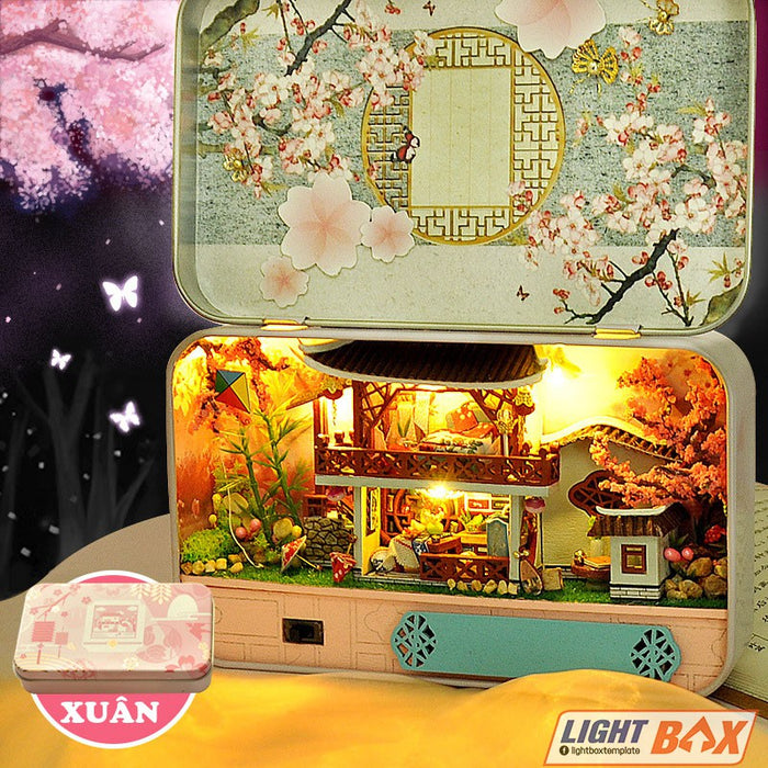 Nhà búp bê - LANDSCAPE BOX [HỘP mô hình có nội thất + Đèn LED + Giá đỡ]