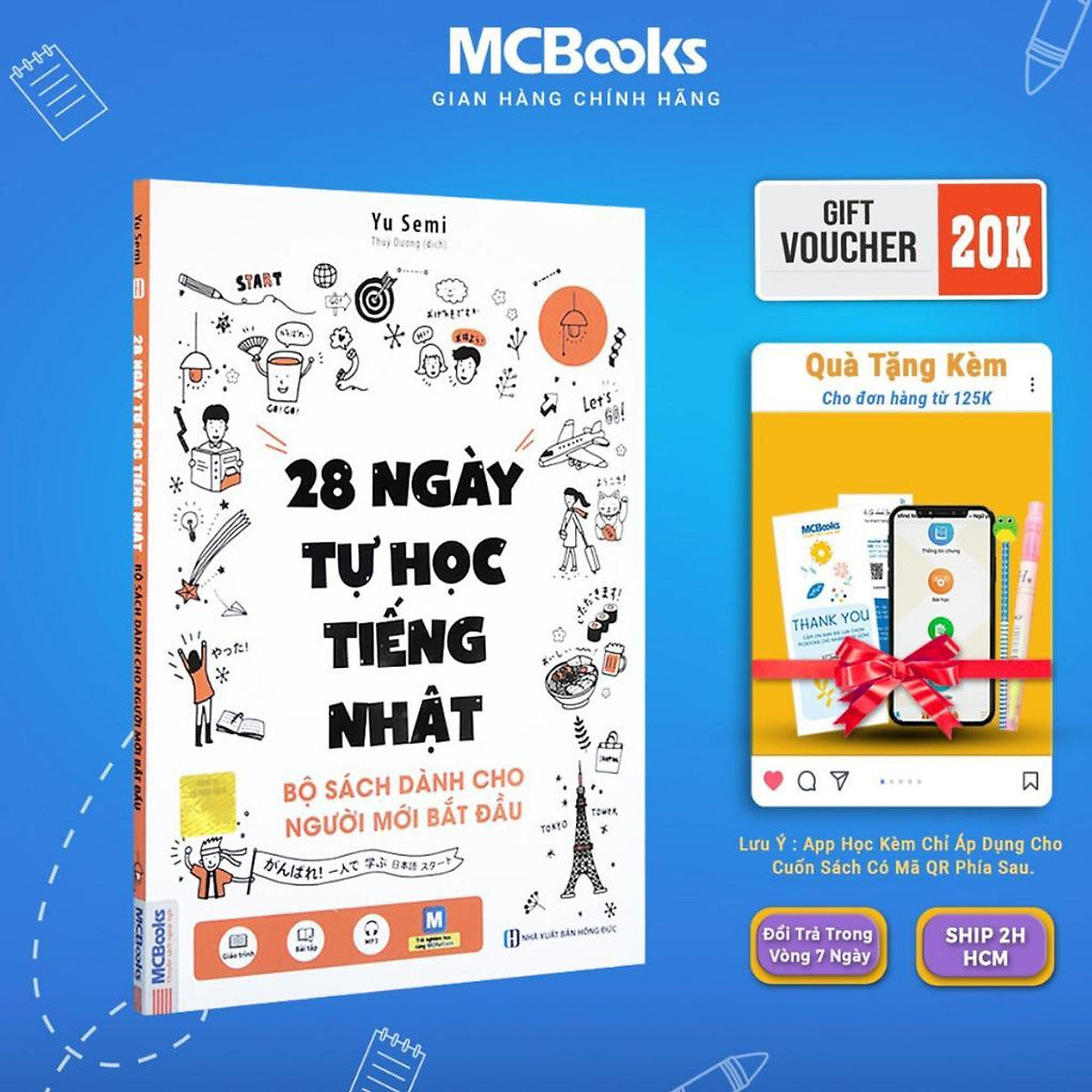 Sách - 28 Ngày Tự Học Tiếng Nhật - Bộ  Dành Cho Người Mới Bắt Đầu - Dùng Kèm App - Mcbooks