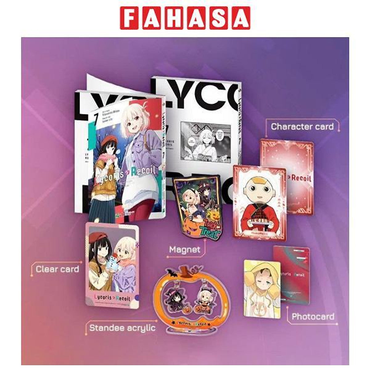 Sách - Lycoris Recoil - Tập 7 - Bản Sưu Tầm - Tặng Kèm Character Card + Clear Card + Magnet + Photocard + Standee Acrulic