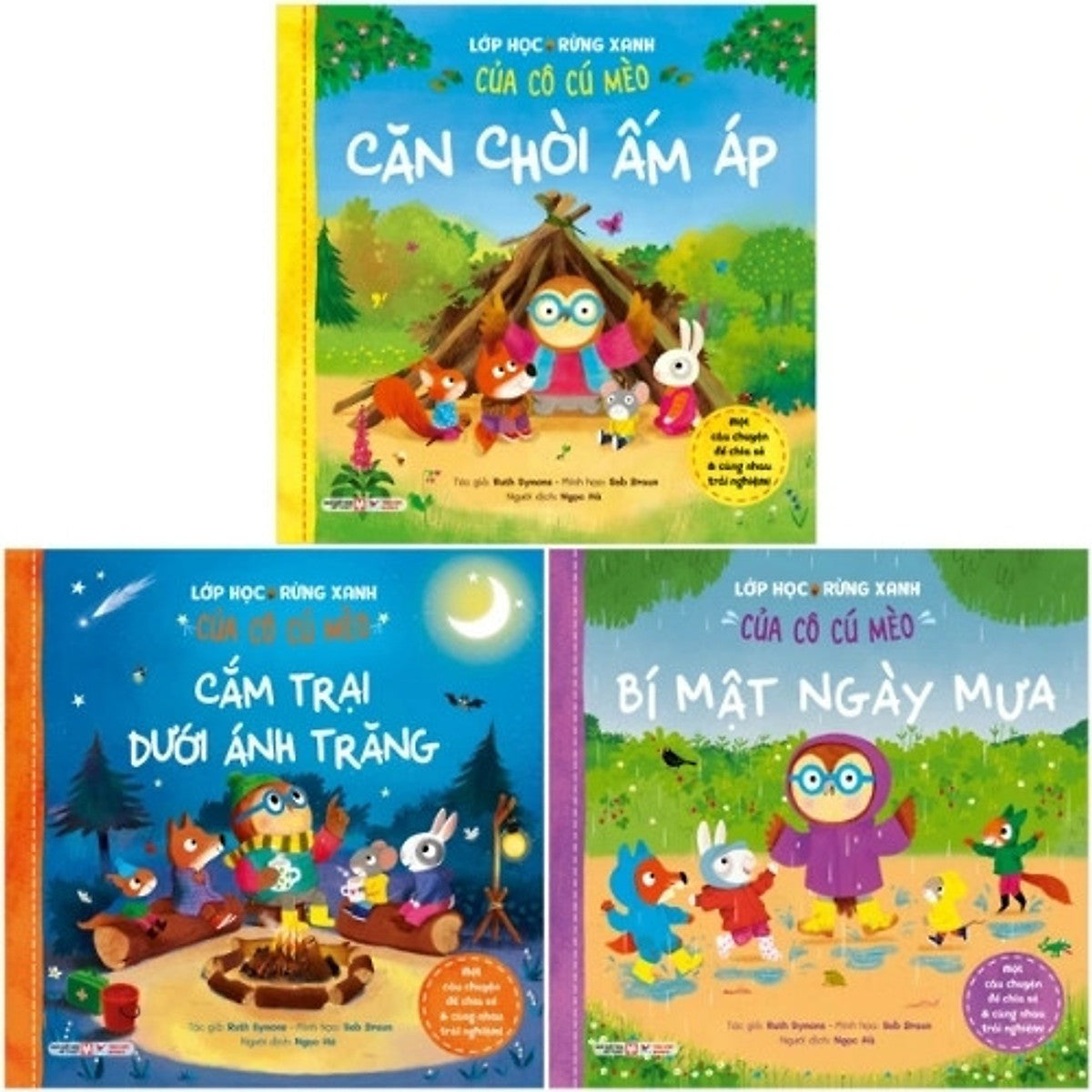 Bộ Sách Lớp Học Rừng Xanh Của Cô Cú Mèo: Căn Chòi Ấm Áp + Bí Mật Ngày Mưa + Cắm Trại Dưới Ánh Trăng